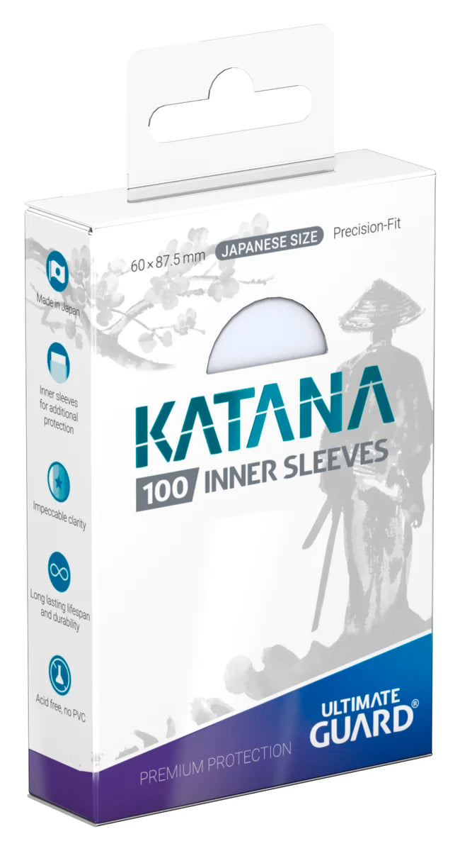 Ultimate Guard Katana Inner Sleeves - Transparent - Japanese Size (100 Pack)